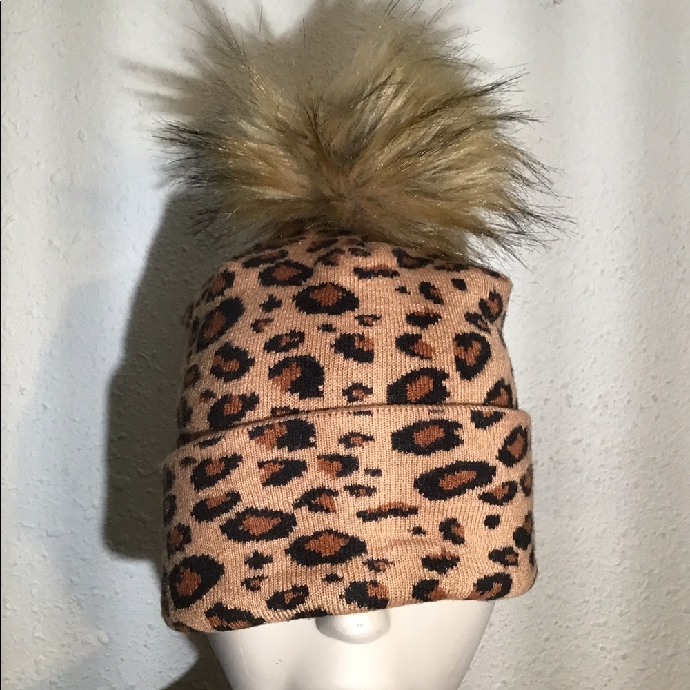 CoG leopard print Pom Pom hat